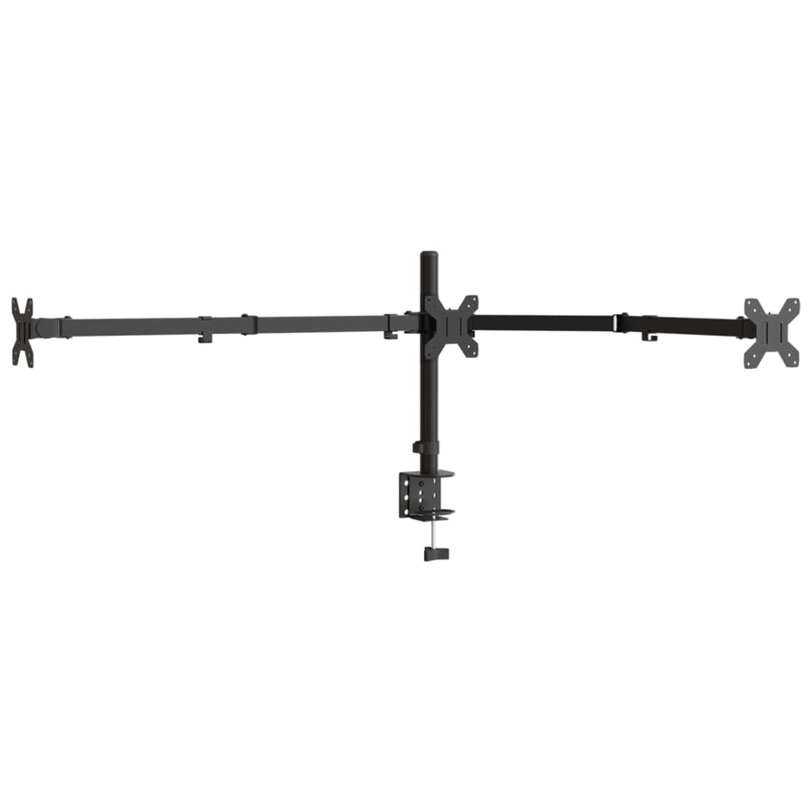 Monitorstandaard drieubbel VESA 75/100 mm staal zwart