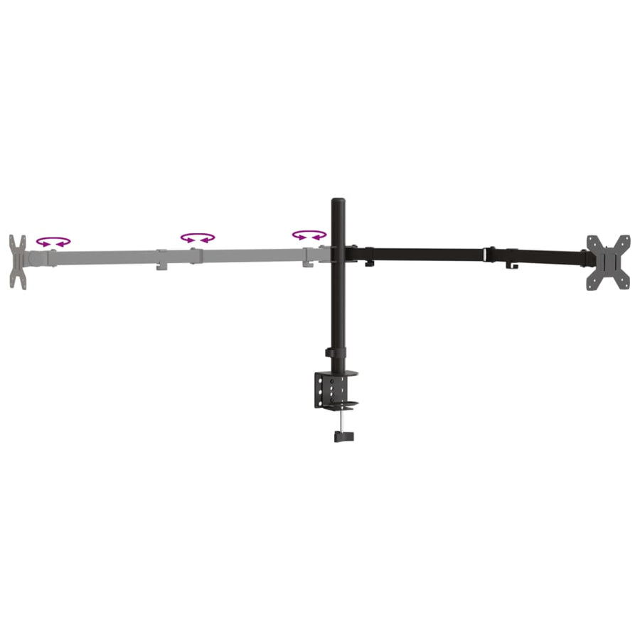 Monitorstandaard drieubbel VESA 75/100 mm staal zwart