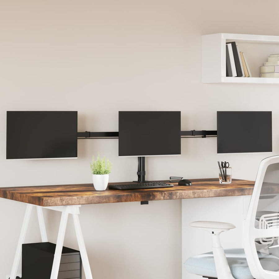 Monitorstandaard drieubbel VESA 75/100 mm staal zwart