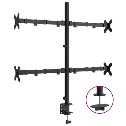 Monitorbeugel VESA 75/100 mm zwart staal quad