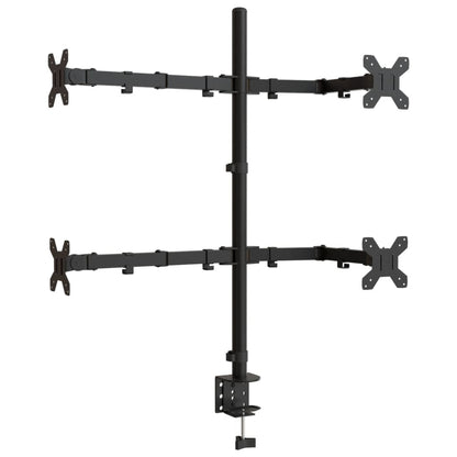 Monitorbeugel VESA 75/100 mm zwart staal quad