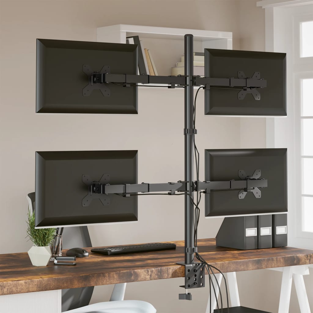 Monitorbeugel VESA 75/100 mm zwart staal quad