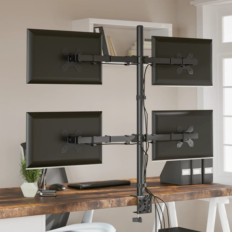Monitorbeugel VESA 75/100 mm zwart staal quad