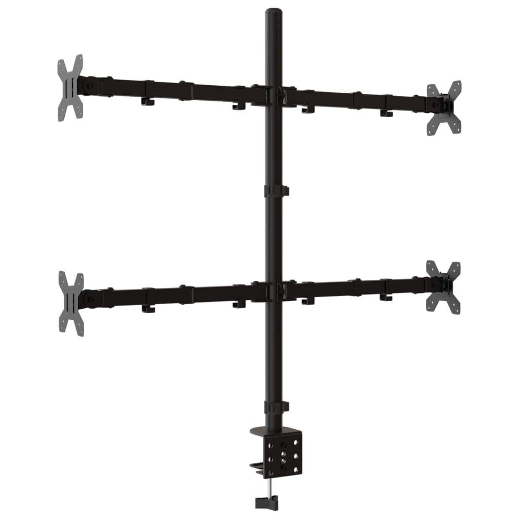 Monitorbeugel VESA 75/100 mm zwart staal quad