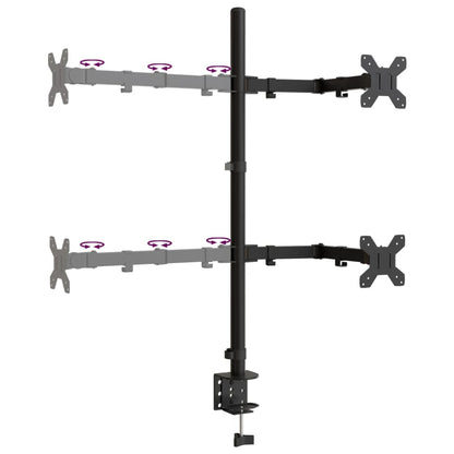 Monitorbeugel VESA 75/100 mm zwart staal quad
