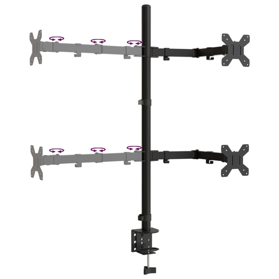 Monitorbeugel VESA 75/100 mm zwart staal quad