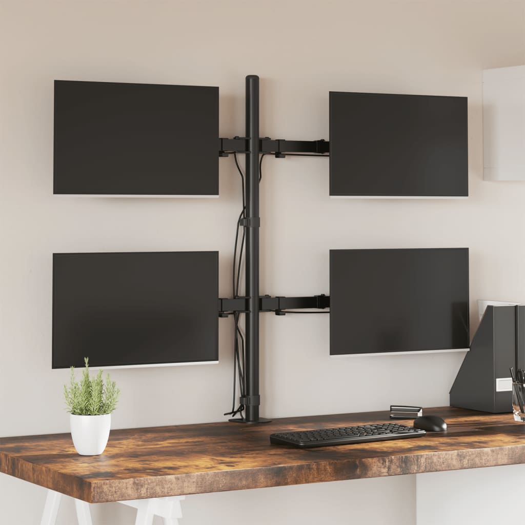 Monitorbeugel VESA 75/100 mm zwart staal quad