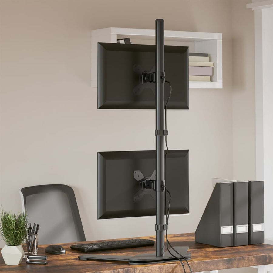 Monitorstandaard dubbel VESA 75/100 mm staal zwart Dubbel (zonder arm)