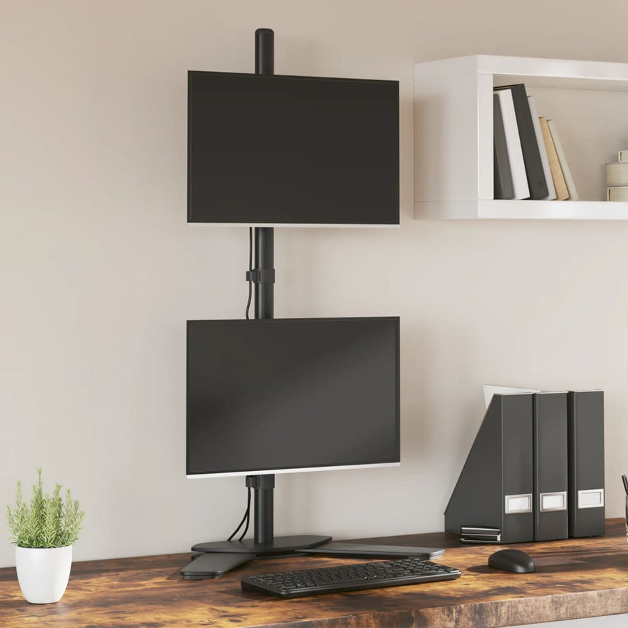 Monitorstandaard dubbel VESA 75/100 mm staal zwart Dubbel (zonder arm)