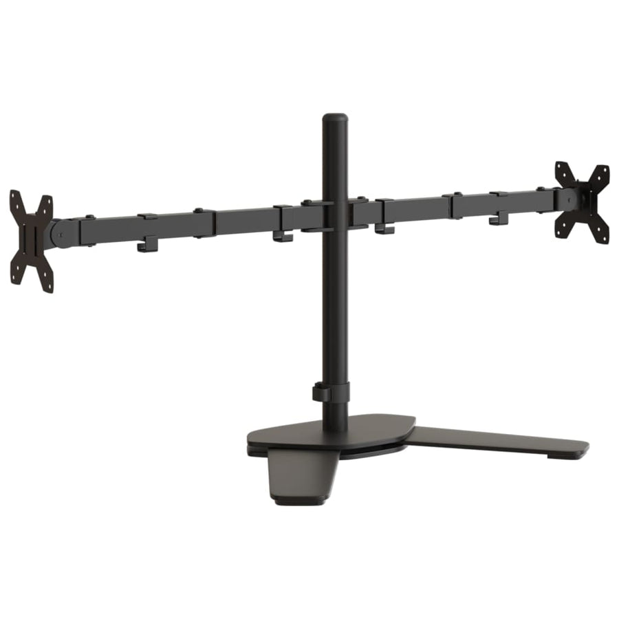 Monitorstandaard dubbel VESA 75/100 mm staal zwart