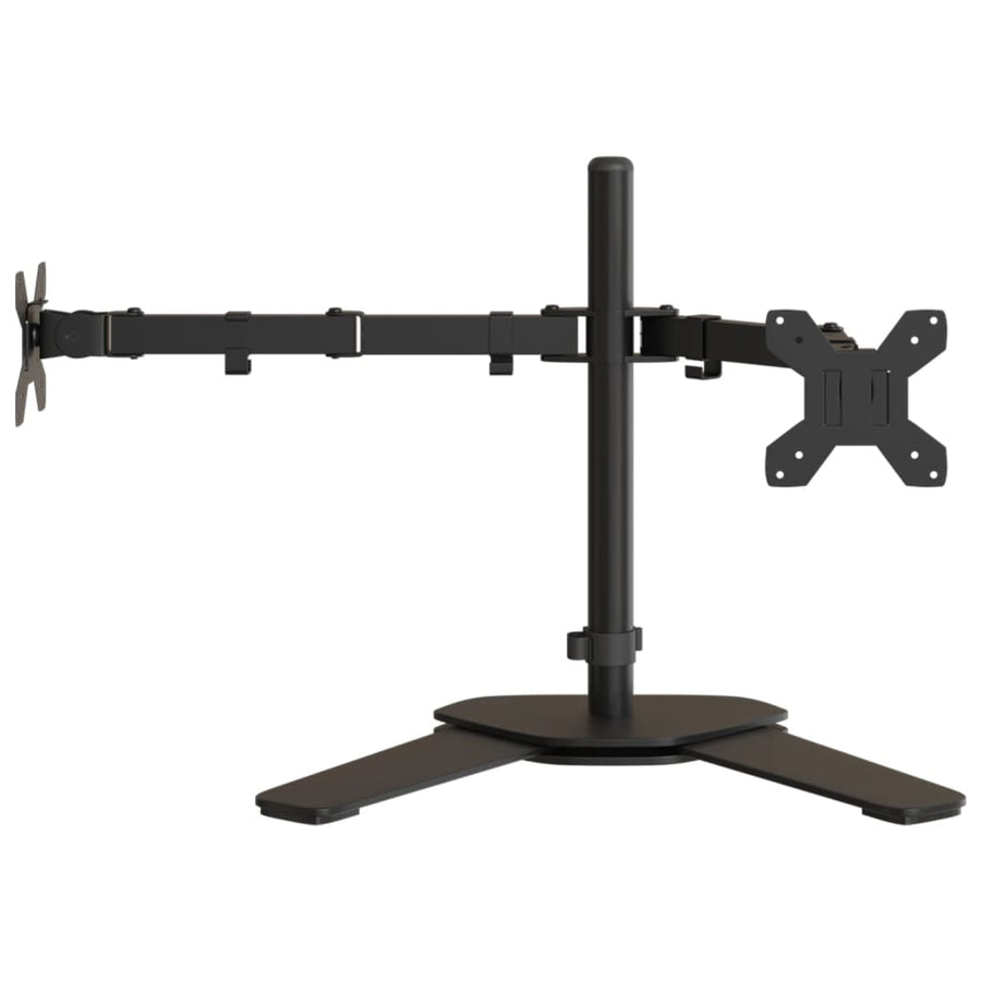 Monitorstandaard dubbel VESA 75/100 mm staal zwart