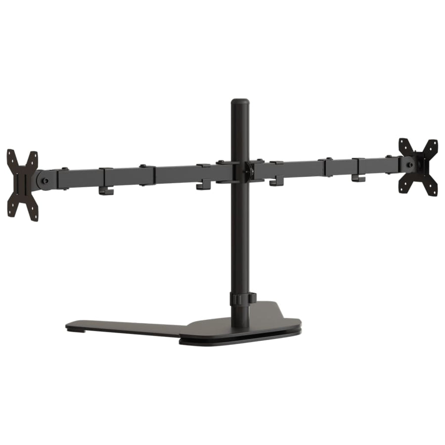 Monitorstandaard dubbel VESA 75/100 mm staal zwart