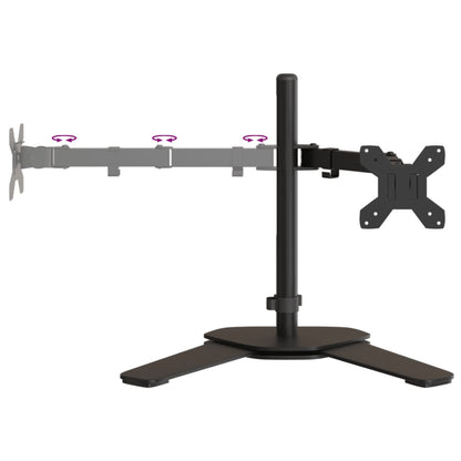 Monitorstandaard dubbel VESA 75/100 mm staal zwart