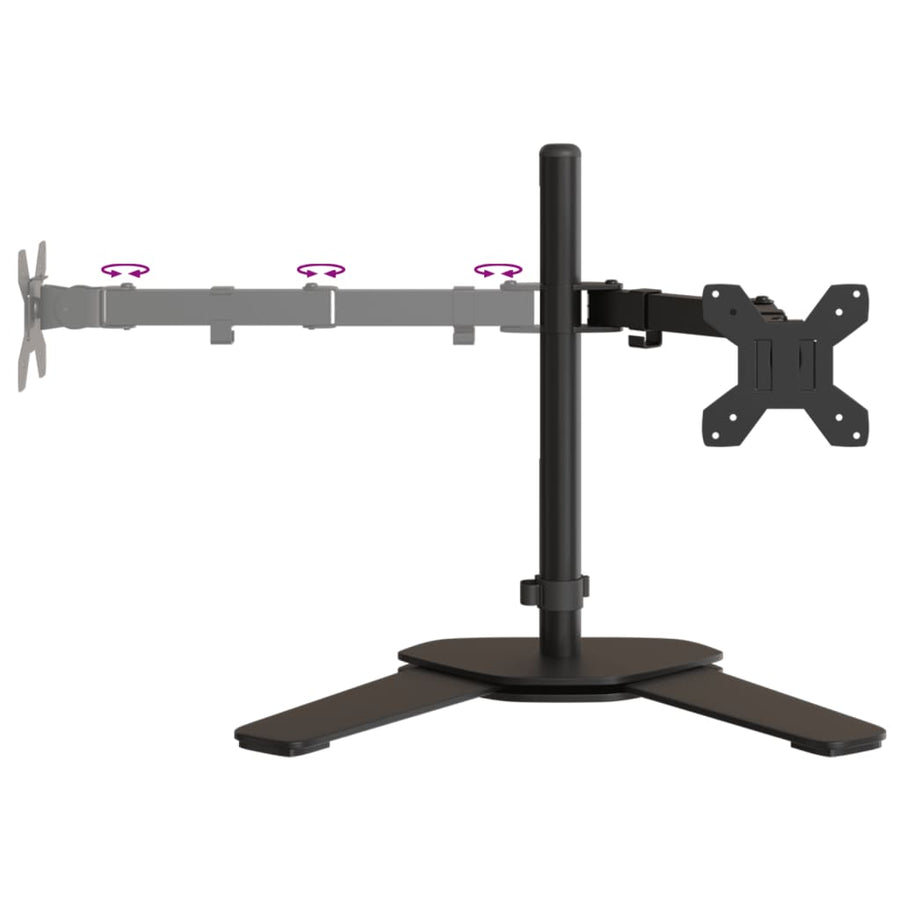 Monitorstandaard dubbel VESA 75/100 mm staal zwart