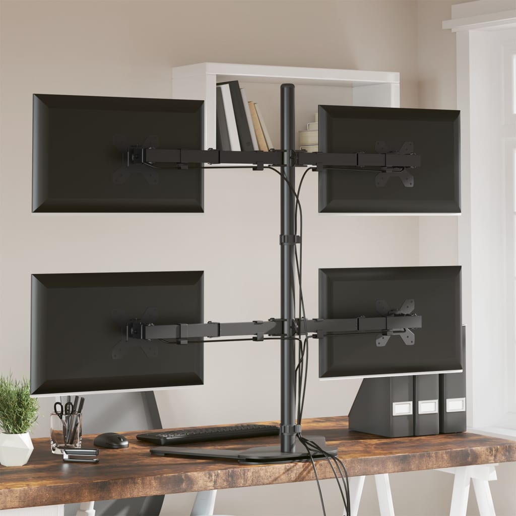 Monitorbeugel Vesa 75/100 Mm Zwart Staal quad