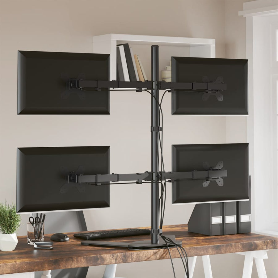 Monitorbeugel Vesa 75/100 Mm Zwart Staal quad
