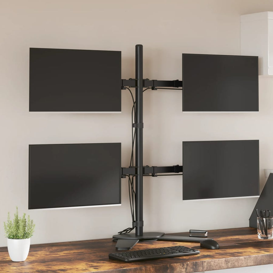 Monitorbeugel Vesa 75/100 Mm Zwart Staal quad