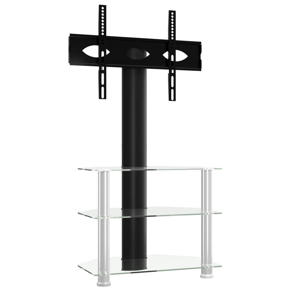 Tv-Standaard Hoek 3-Laags Voor 32-70 Inch Zwart En Kleur 65.5 x 40 x 110 cm Zilver