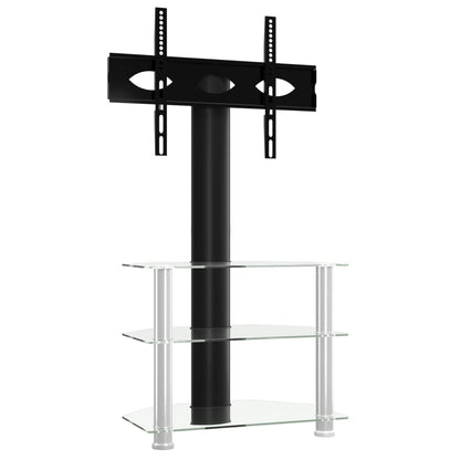 Tv-Standaard Hoek 3-Laags Voor 32-70 Inch Zwart En Kleur 65.5 x 40 x 110 cm Zilver