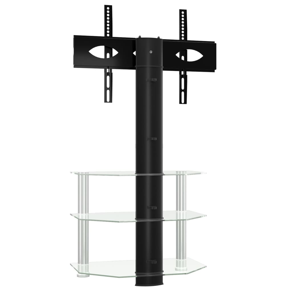 Tv-Standaard Hoek 3-Laags Voor 32-70 Inch Zwart En Kleur 65.5 x 40 x 110 cm Zilver