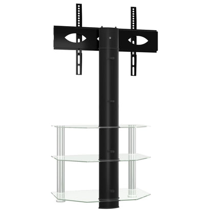 Tv-Standaard Hoek 3-Laags Voor 32-70 Inch Zwart En Kleur 65.5 x 40 x 110 cm Zilver