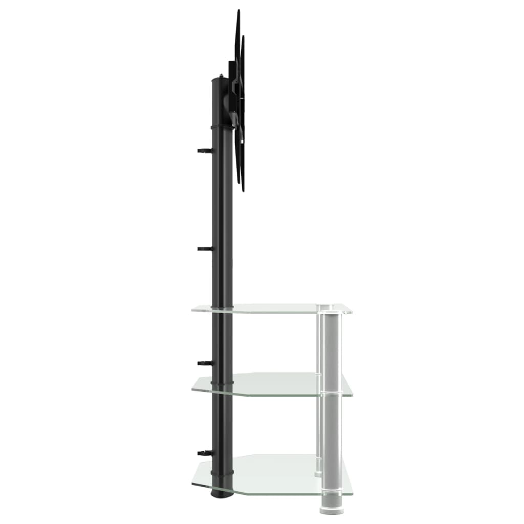 Tv-Standaard Hoek 3-Laags Voor 32-70 Inch Zwart En Kleur 65.5 x 40 x 110 cm Zilver
