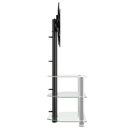Tv-Standaard Hoek 3-Laags Voor 32-70 Inch Zwart En Kleur 65.5 x 40 x 110 cm Zilver
