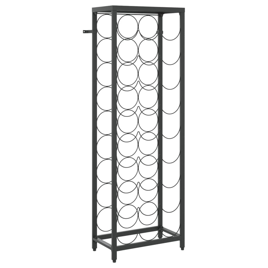 Wijnrek Voor 27 Flessen Smeedijzer Zwart 34 x 18 x 100 cm