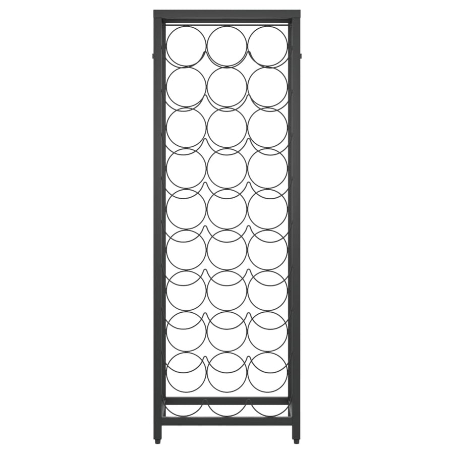 Wijnrek Voor 27 Flessen Smeedijzer Zwart 34 x 18 x 100 cm