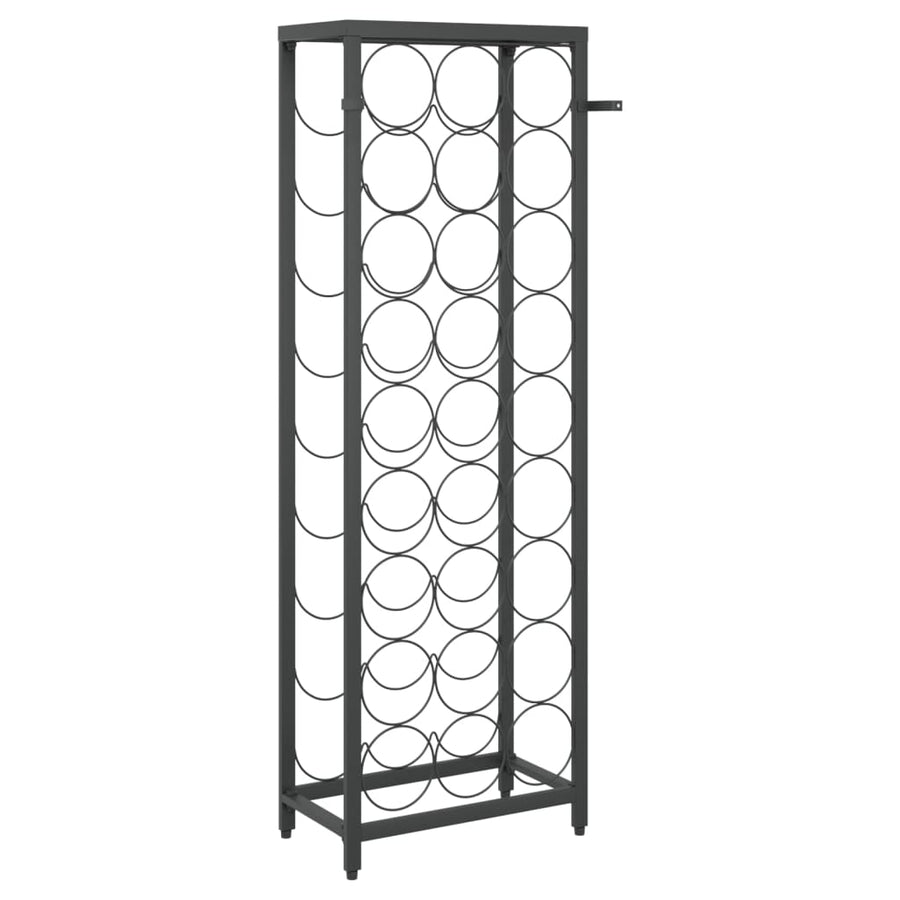 Wijnrek Voor 27 Flessen Smeedijzer Zwart 34 x 18 x 100 cm