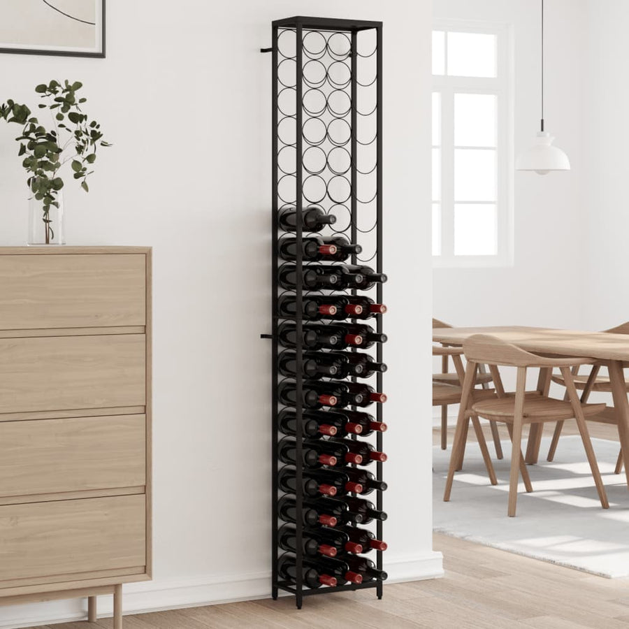 Wijnrek Voor 57 Flessen 34X8X200 Cm Smeedijzer Zwart 1 34 x 18 x 200 cm
