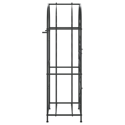 Wijnrek Voor 4 Flessen Smeedijzer Zwart 45 x 36 x 120 cm