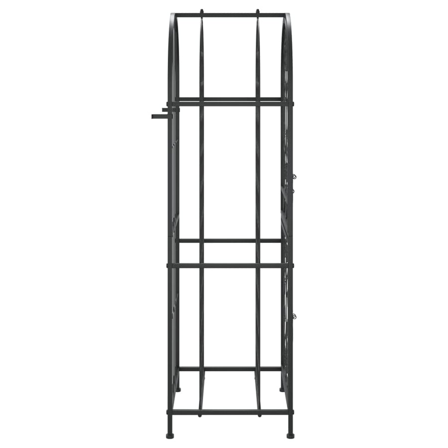 Wijnrek Voor 4 Flessen Smeedijzer Zwart 45 x 36 x 120 cm