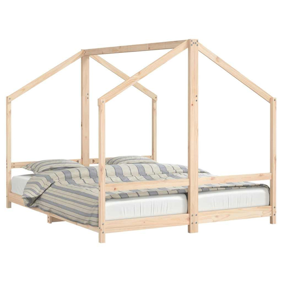 Kinderbedframe Massief Grenenhout 2 x (80 x 200) cm Naturel