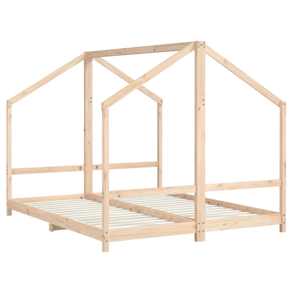 Kinderbedframe Massief Grenenhout 2 x (80 x 200) cm Naturel