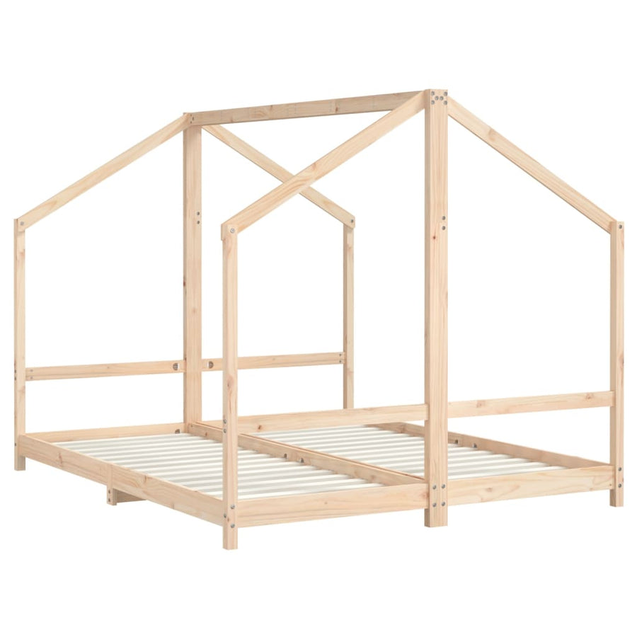 Kinderbedframe Massief Grenenhout 2 x (80 x 200) cm Naturel