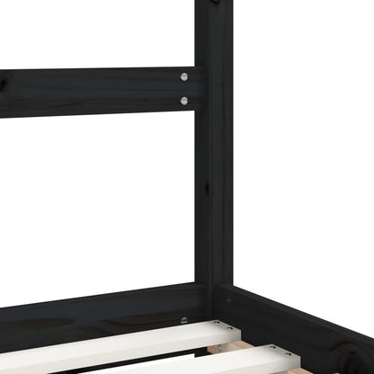 Kinderbedframe 2X(80X200) Cm Massief Grenenhout Zwart