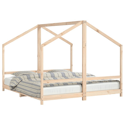 Kinderbedframe Massief Grenenhout 2 x (90 x 200) cm Naturel