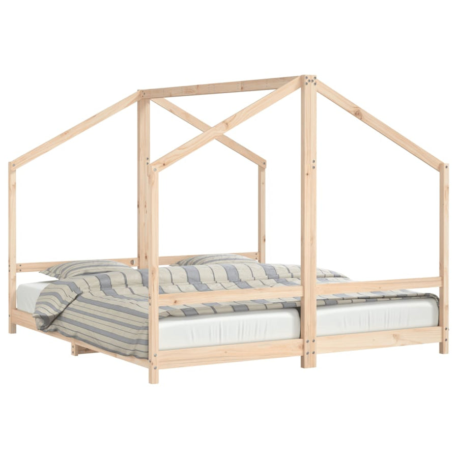 Kinderbedframe Massief Grenenhout 2 x (90 x 200) cm Naturel