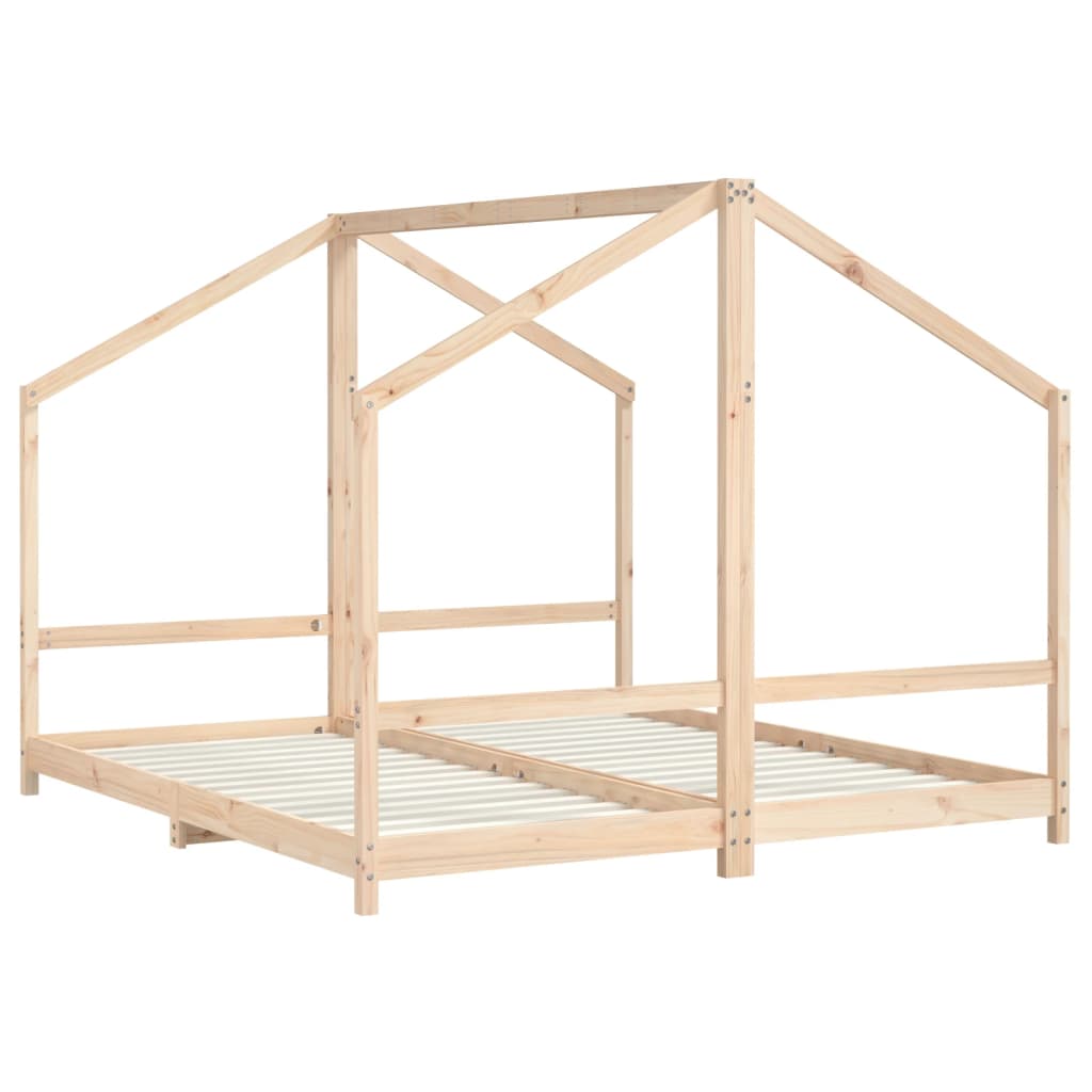 Kinderbedframe Massief Grenenhout 2 x (90 x 200) cm Naturel