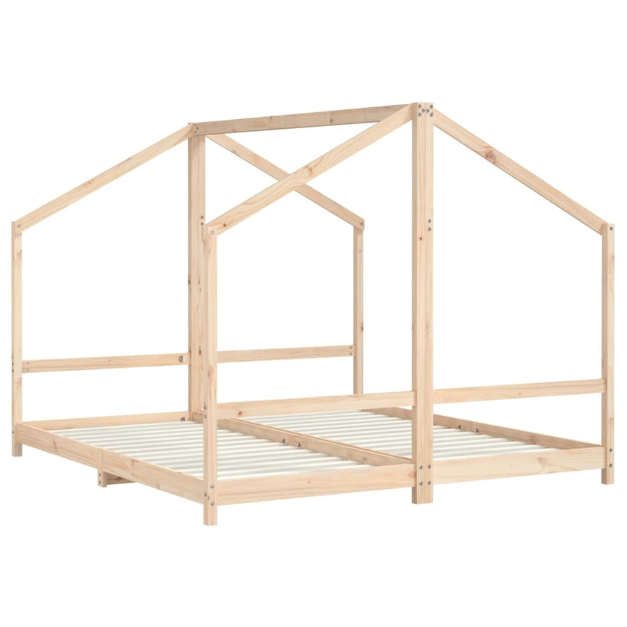 Kinderbedframe Massief Grenenhout 2 x (90 x 200) cm Naturel