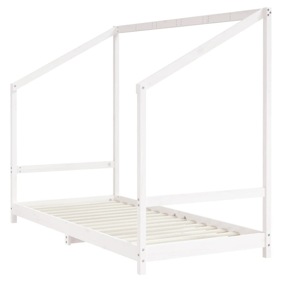 Kinderbedframe 2X(90X200) Cm Massief Grenenhout Wit