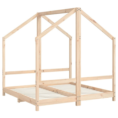 Kinderbedframe 2X(70X140) Cm Massief Grenenhout