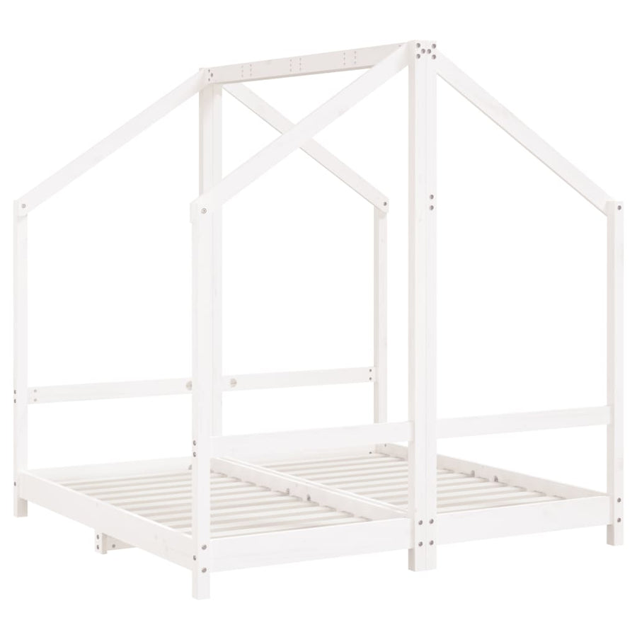 Kinderbedframe 2X(70X140 Cm Massief Grenenhout Wit