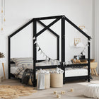 Kinderbedframe 2x 70x140 cm massief grenenhout zwart