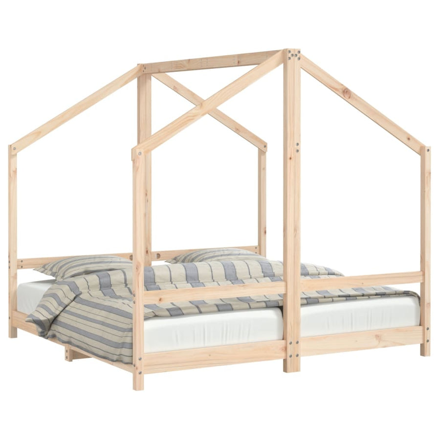 Kinderbedframe Massief Grenenhout 2 x (80 x 160) cm Naturel