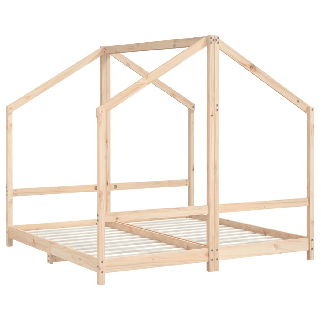 Kinderbedframe Massief Grenenhout 2 x (80 x 160) cm Naturel