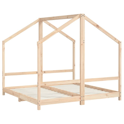 Kinderbedframe Massief Grenenhout 2 x (80 x 160) cm Naturel