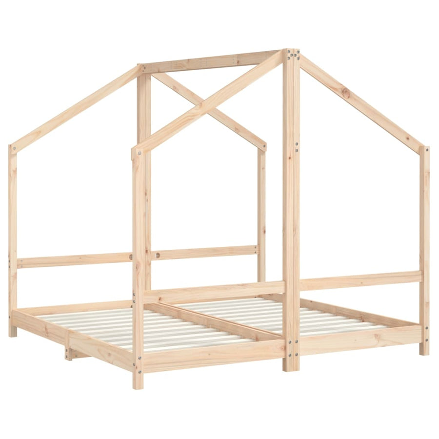 Kinderbedframe Massief Grenenhout 2 x (80 x 160) cm Naturel