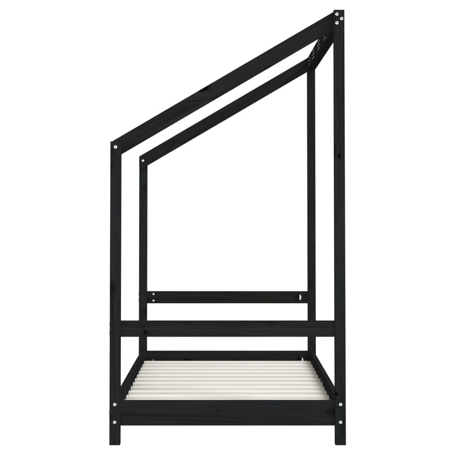 Kinderbedframe 2X(80X160) Cm Massief Grenenhout Zwart